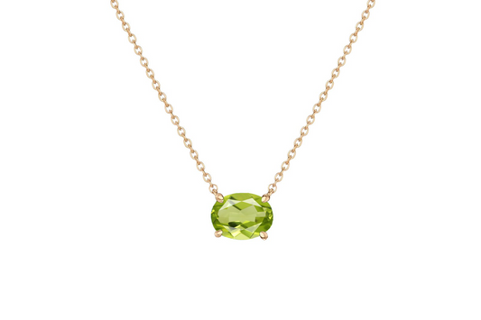 VerOna 14K Gold Ovaal Peridot Ketting