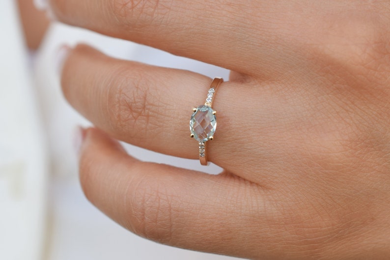 14K Goud Atlanta Topaas Diamant Ring