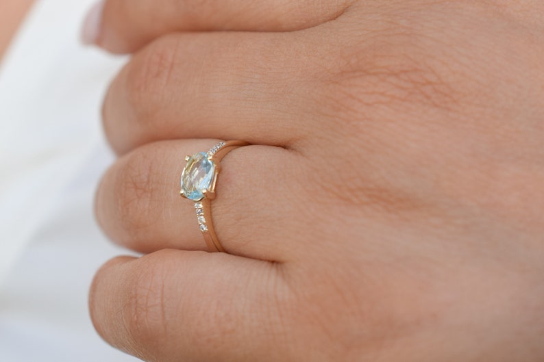 14K Goud Atlanta Topaas Diamant Ring