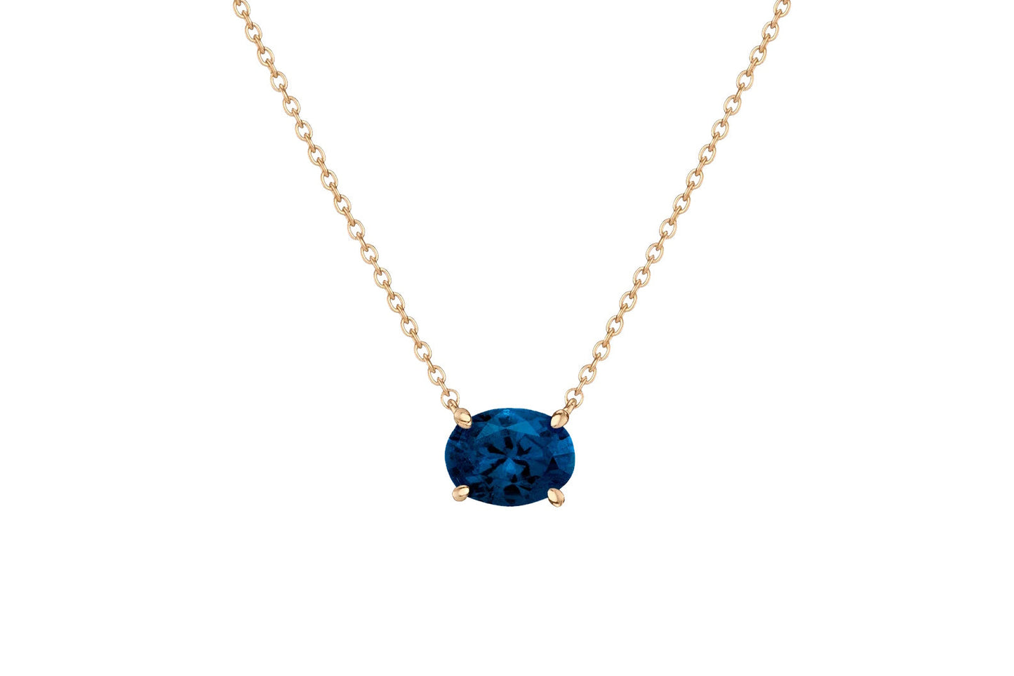 VerOna 14K Gold Ovaal Saffier Ketting