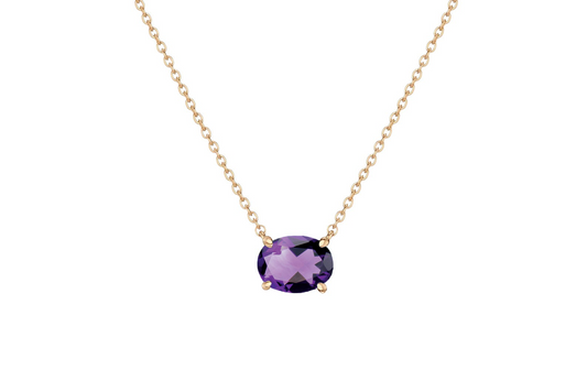 VerOna 14K Gold Ovaal Amethyst Ketting