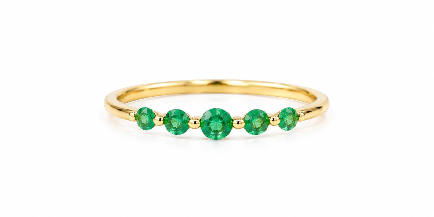 Smaragd 14K Goud Rio Smaragd Ring