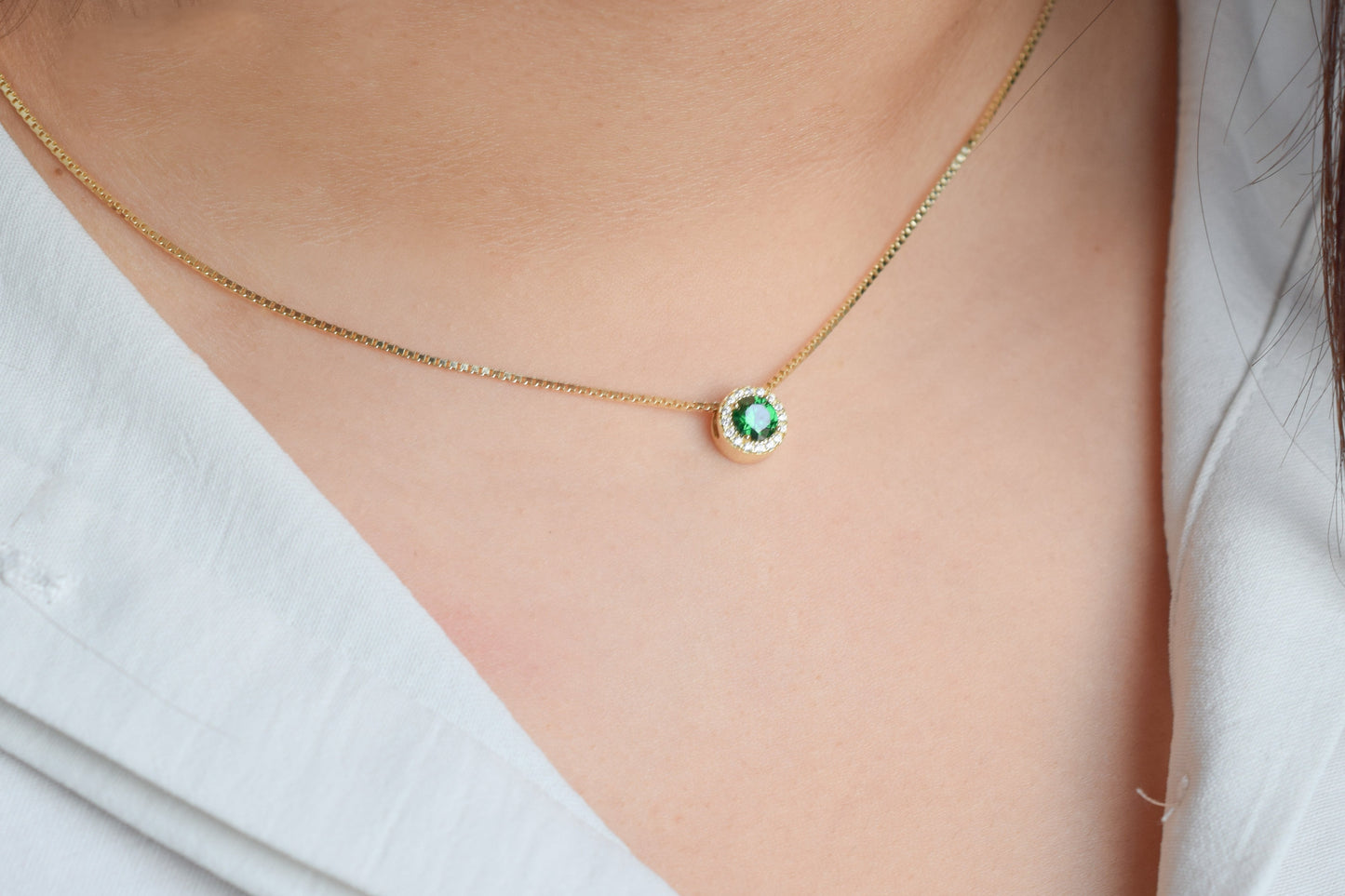 VerOna Smaragd Ronde Ketting