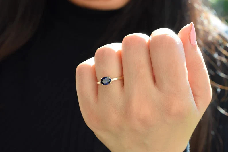 Saffier 14K Gold Ring