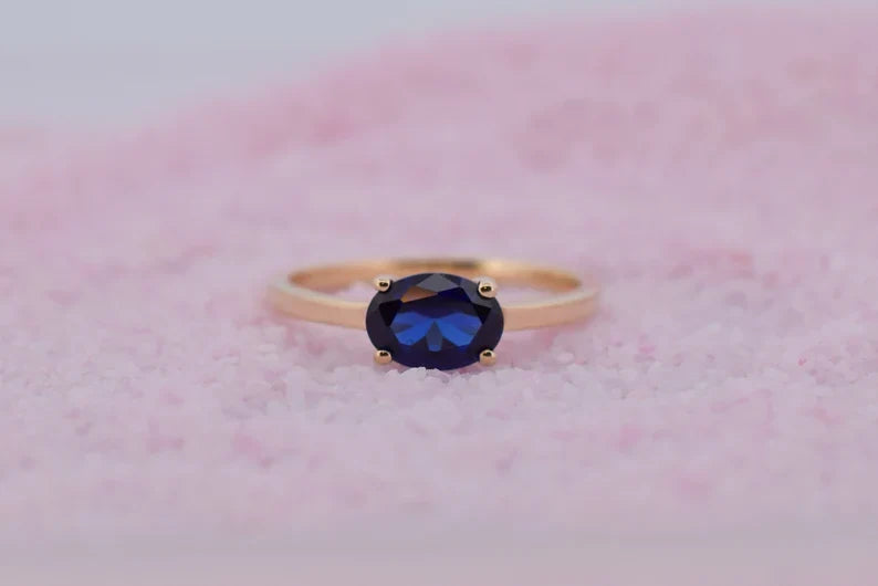 Saffier 14K Gold Ring