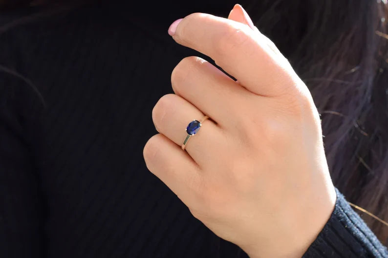 Saffier 14K Gold Ring