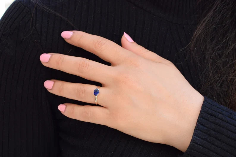 Saffier 14K Gold Ring