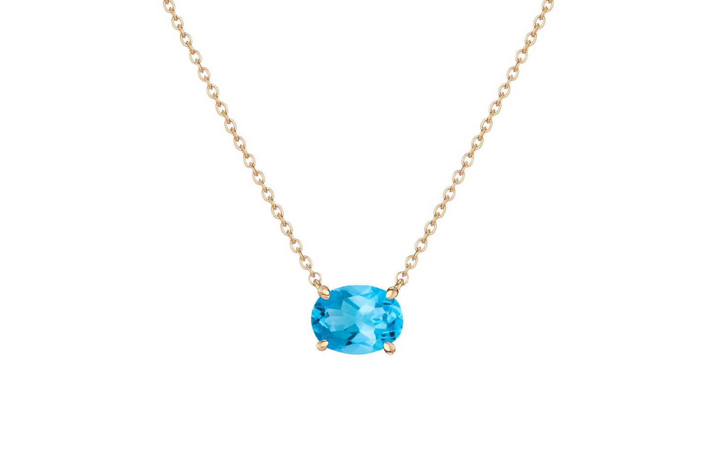 VerOna 14K Gold Ovaal Topaas Ketting